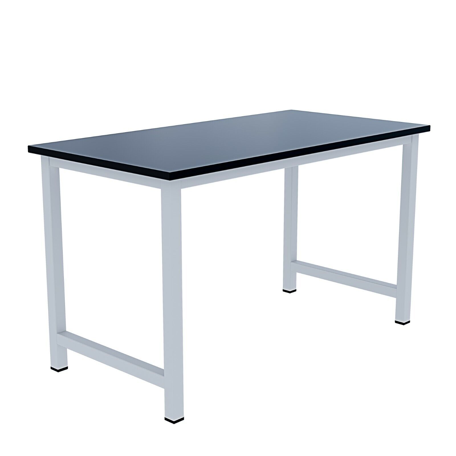 Scrivania tavolo computer PC legno gambe metallo scrittoio mobile nero bianco