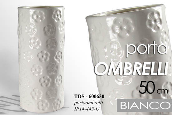 Porta ombrelli portaombrelli in ceramica colore bianco fiori 23*50 CM TDS-600630