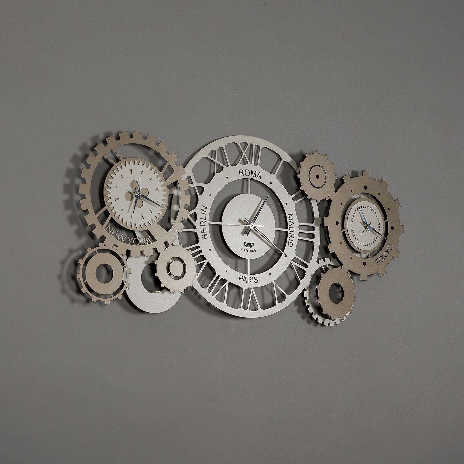 Arti e Mestieri Orologio da parete moderno Fuso Meccano  Metallo   Sabbia/Bronzo