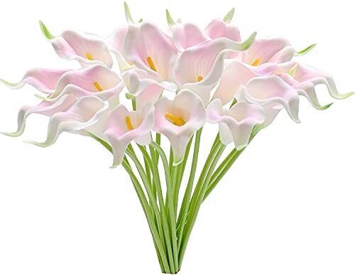 huaao 12pcs Calla Artificiali in Lattice Vero Tocco Realistic Calla Fiori (k3l)