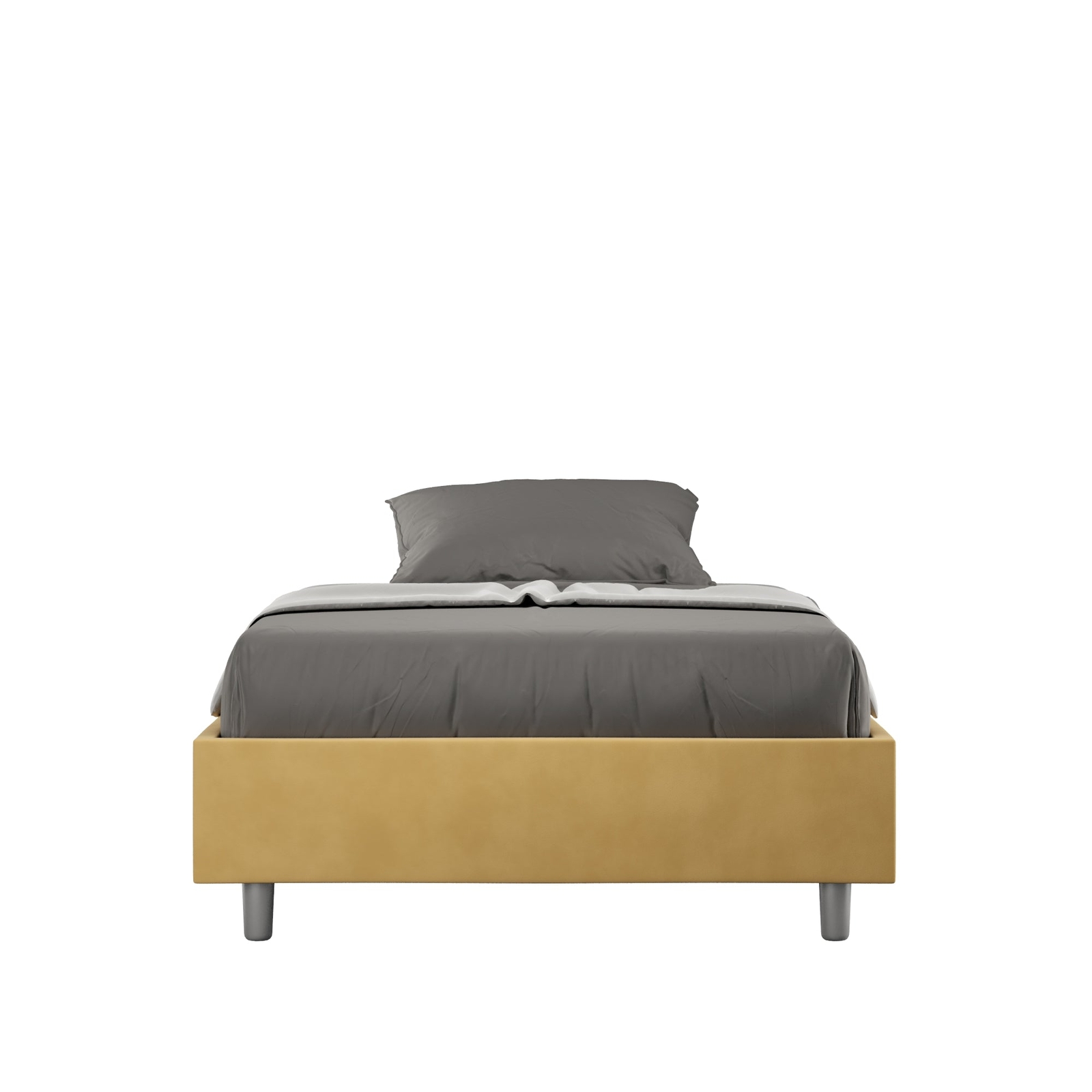 Letto Matrimoniale Francese Sommier 140x190 cm con Rete Azelia Ocra