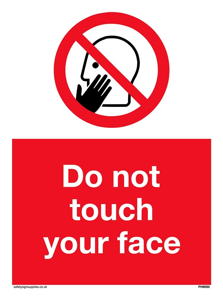 Confezione da 5 – Cartello"Do not touch face" – 150 x 200 mm – A5P