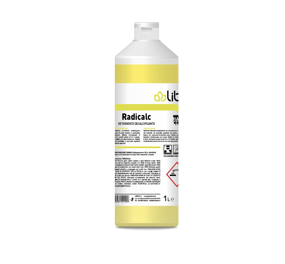 Detergente x sanitari decalcificante concentrato schiumogeno profumato Radicalc