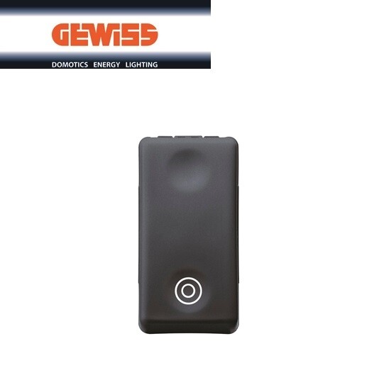 PULSANTE DOPPIO CERCHIO 2P NA 10A GEWISS SYSTEM BLACK GW21517