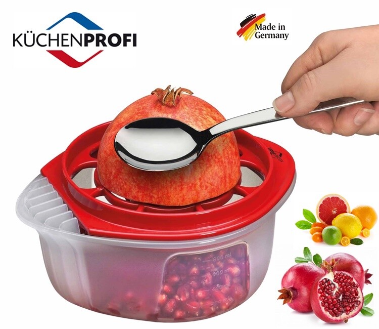 SGRANATORE MANUALE PER MELOGRANO CON CONTENITORE + SPREMI AGRUMI "KUCHENPROFI"