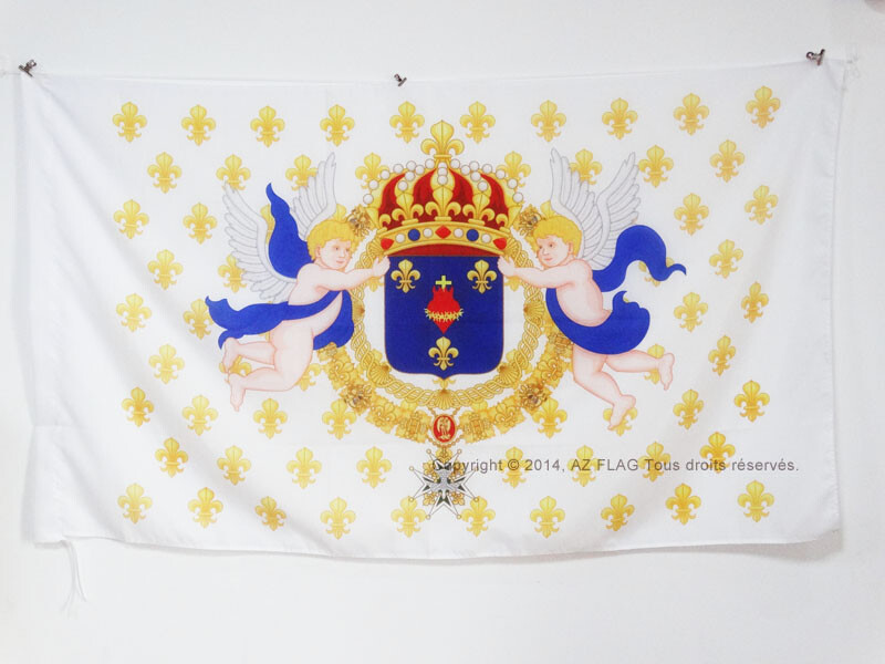 BANDIERA REGNO DI FRANCIA CUORE DI GESÙ 90x60cm - BANDIERA FRANCESE SACRO CUORE