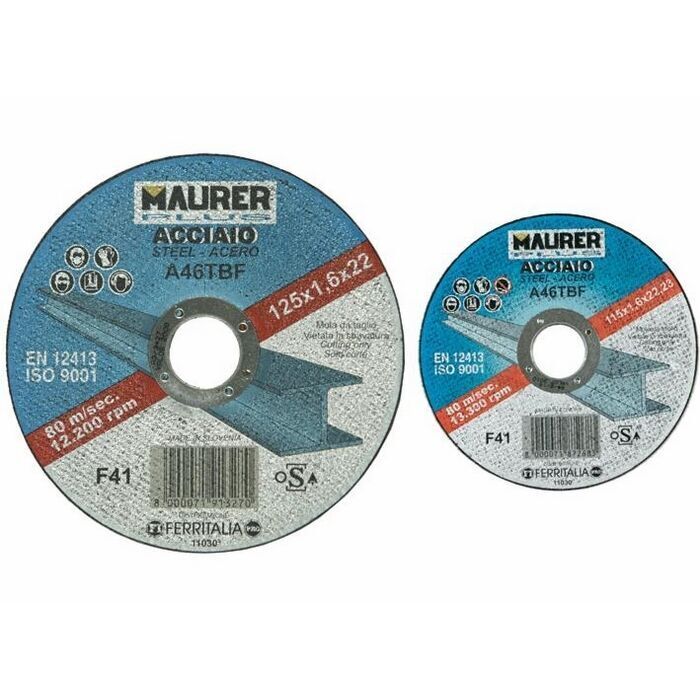 Mola Abrasiva per Taglio Ferro Misura 300X3X30 mm Foro 30 mm Maurer Plus