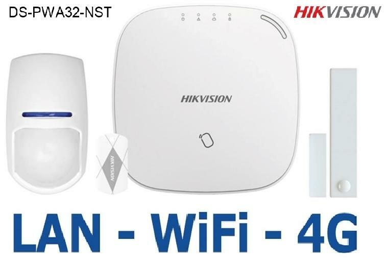 Kit allarme Hikvision DS-PWA32-NST con DS-PWA32-HSR Axiom 4G WiFi videoverif. HD
