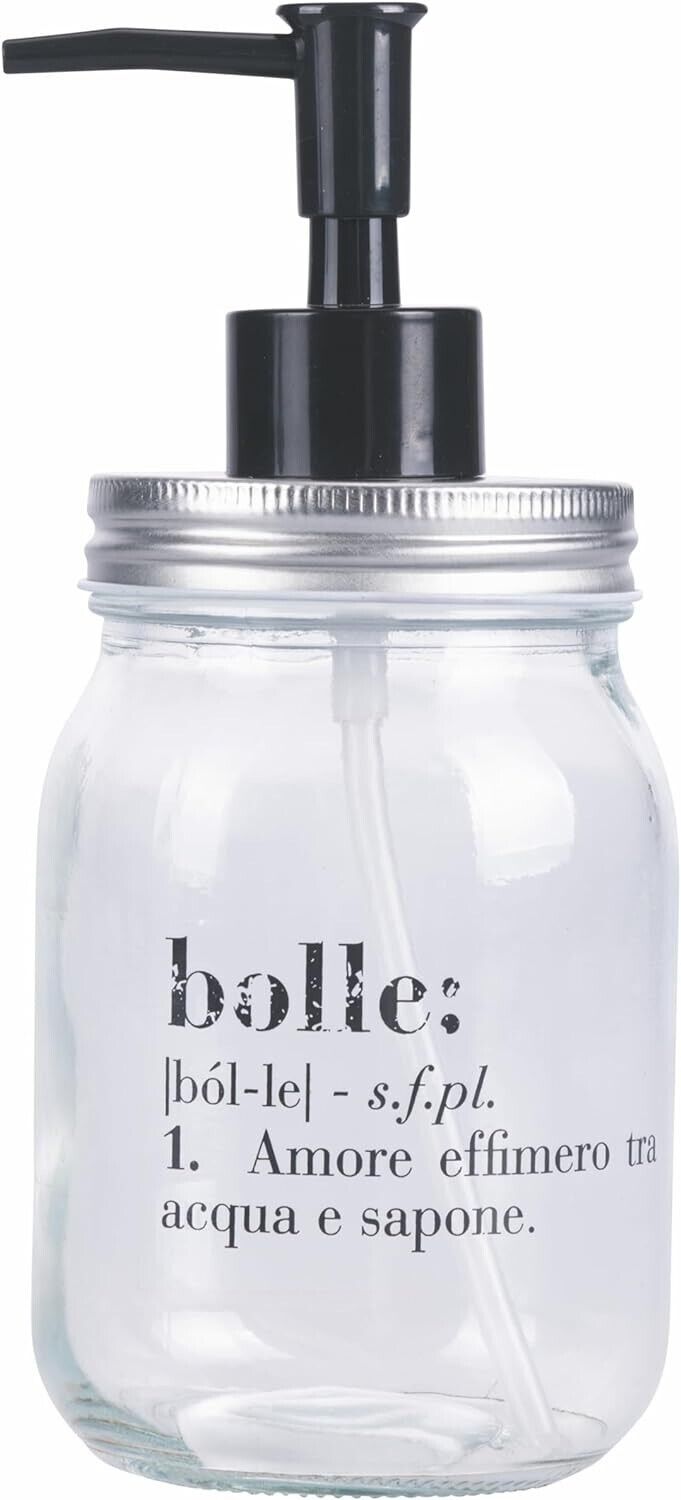 VILLA D'ESTE HOME TIVOLI DISPENSER SAPONE LE BOLLE 450 ML IN VETRO TRASPARENTE
