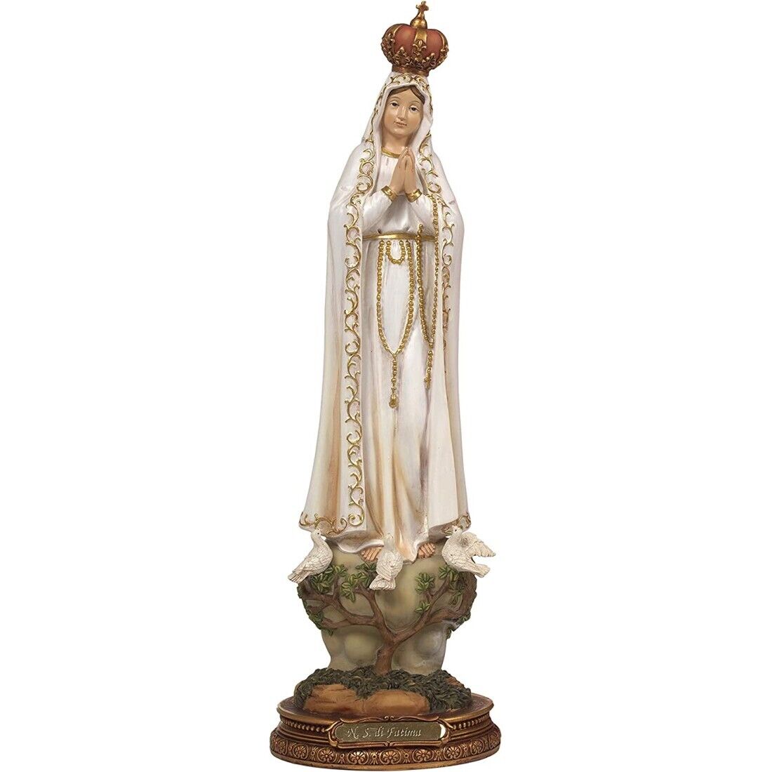 STATUA IN RESINA MARIA MADONNA DI FATIMA H.24 CM ARTICOLI RELIGIOSI  PAB-PB0217-