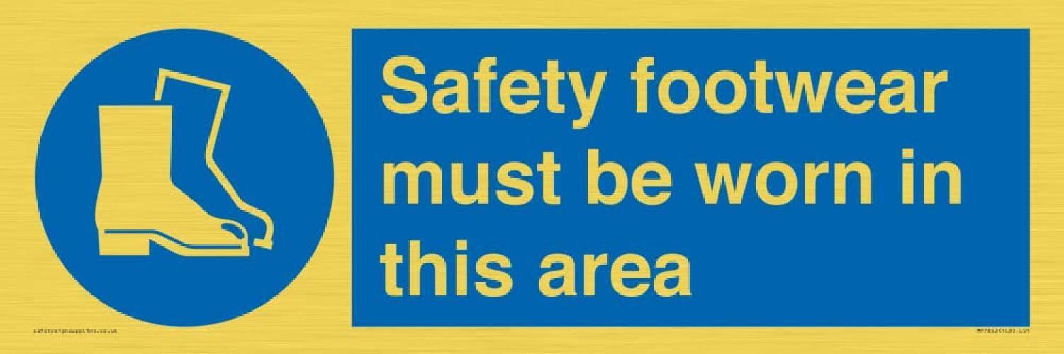 Safety Footwear must be worn in this area Sign – 450 x 150 mm – L41