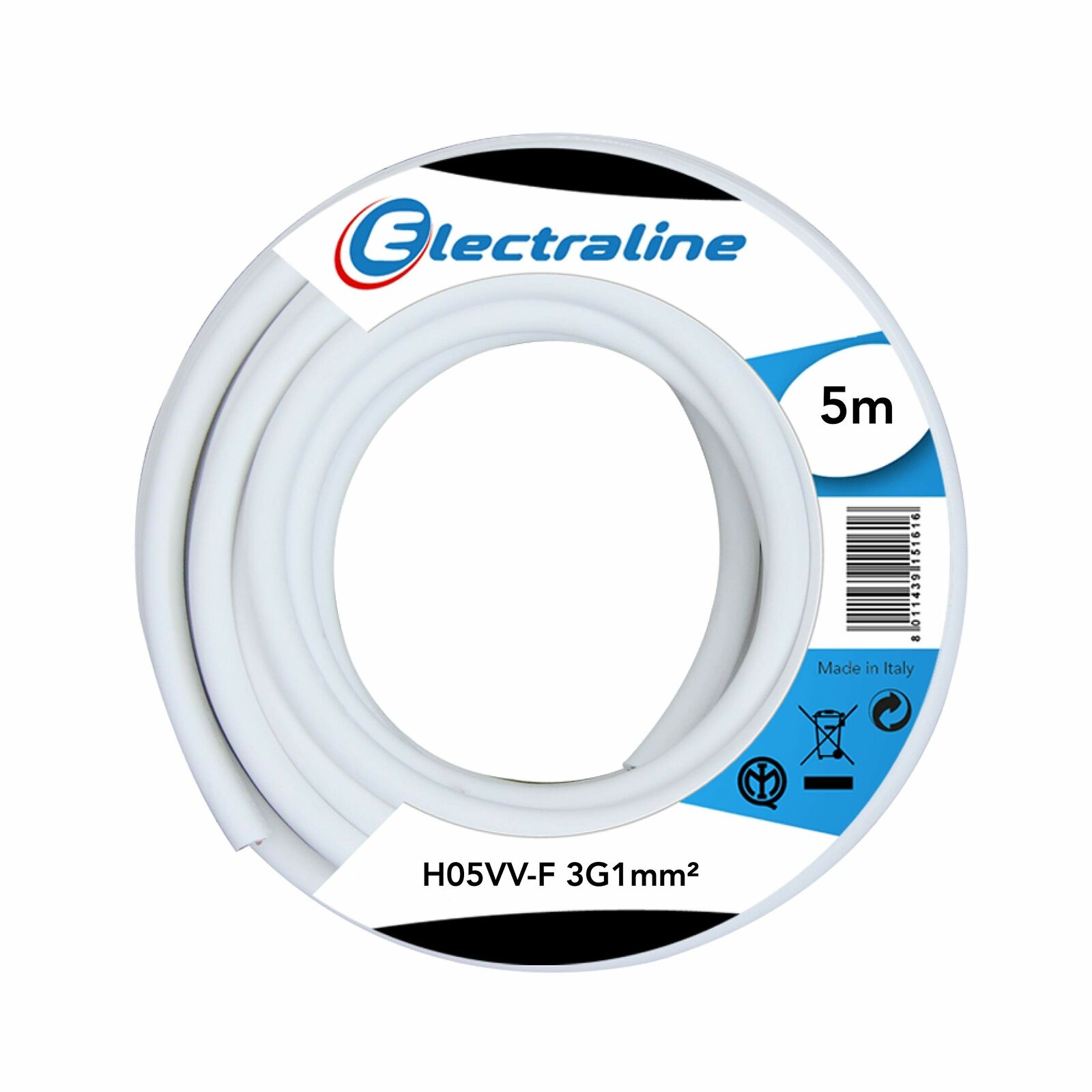 Electraline 11720 H05VV-F Cavo per Prolunghe, Sezione 3G1 mm, Lunghezza (b8o)