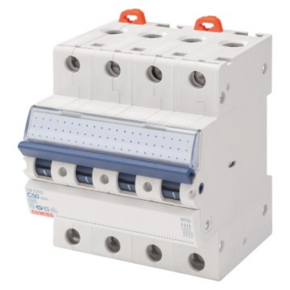INTERRUTTORE MAGNETOTERMICO - MT 100 - 4P CURVA C 50A - 4 MODULI  - GEW GW92692