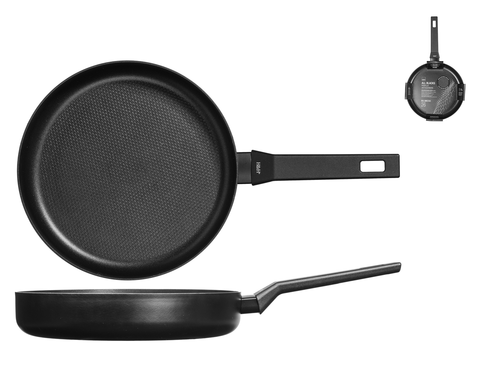 H&H Padella Antiaderente All Blacks Cm26