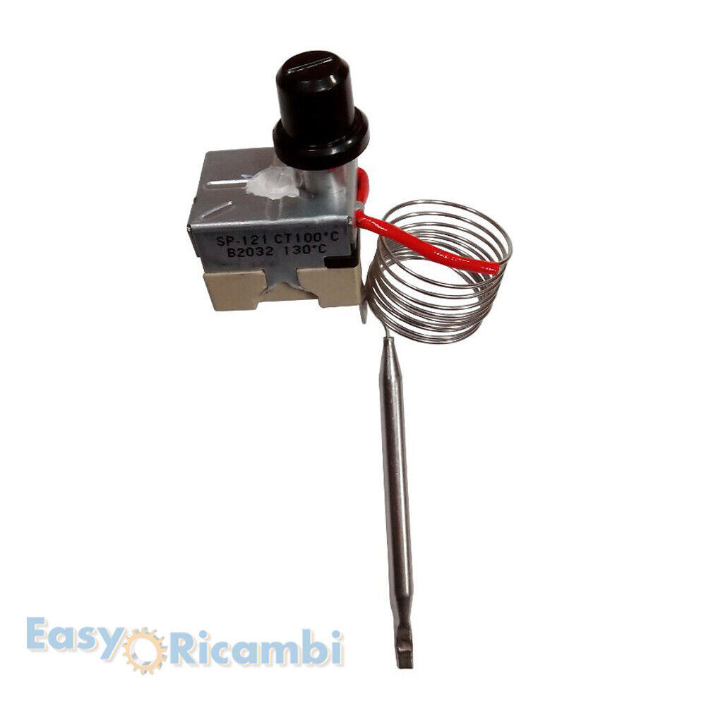 TERMOSTATO SICUREZZA PER STUFE A PELLET 90 110 GRADI R. MANUALE CAPILLARE 1,1 MT
