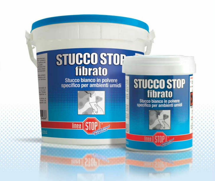 STUCCO FIBRATO PASTA IN POLVERE ANTI MUFFA PER AMBIENTI MURI UMIDI DA 5 KG (2493