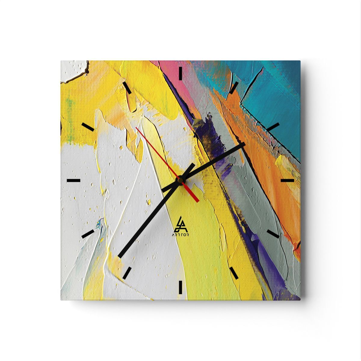 Orologio da Parete in Vetro 40x40cm Deadlock Vernici Tridimensionale Silenzioso