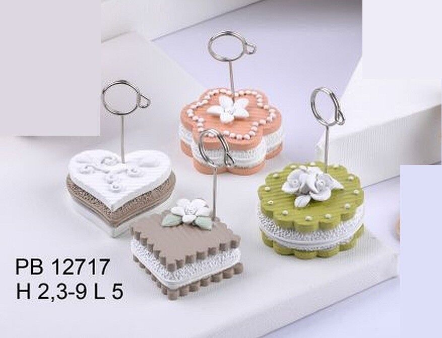12 pz clip bomboniera segnaposto pasticcino Cake in resina Mandorle by Paben