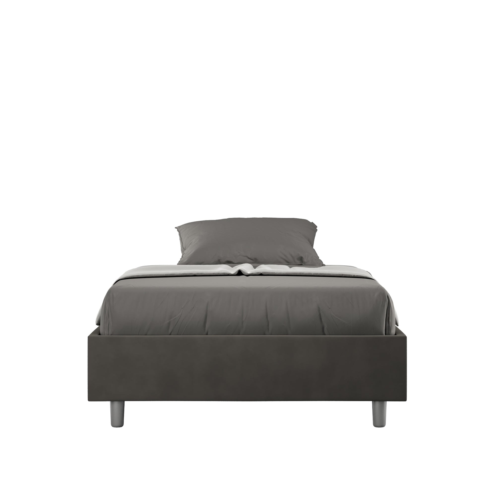 Letto Matrimoniale Francese Sommier 140x190 cm con Rete Azelia Grigio