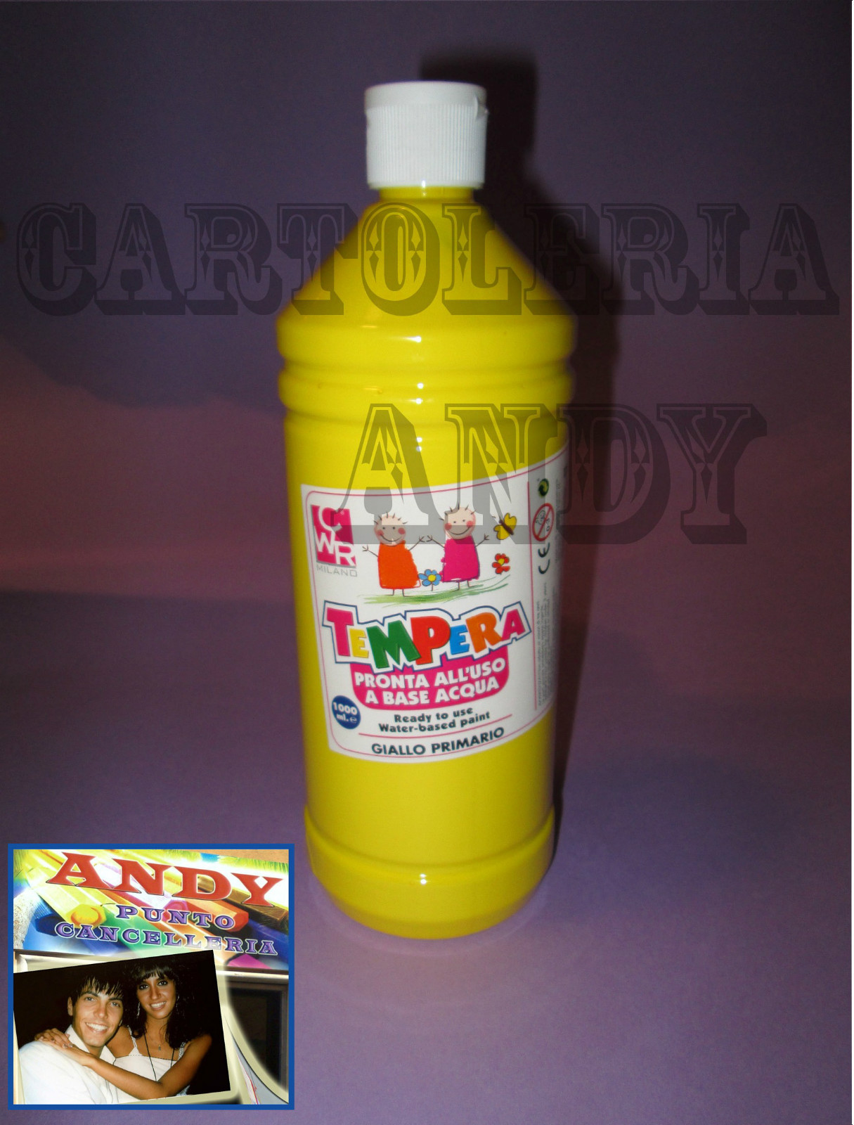 TEMPERA LIQUIDA PRONTA IN BOTTIGLIA 1000 ML (1 LITRO) - GIALLO PRIMARIO 08808/26