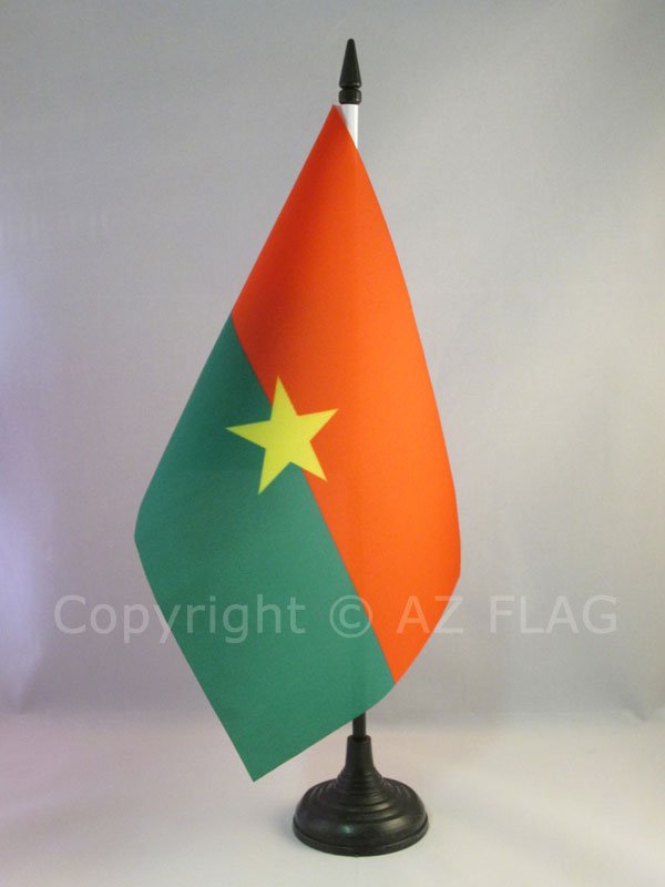BANDIERA DA TAVOLO BURKINA FASO 21x14cm - PICCOLA BANDIERINA BURKINABÈ 14 x 21 c