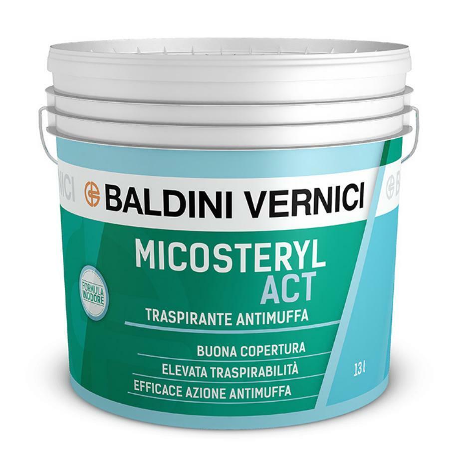 Idropittura pittura Antimuffa Traspirante Bianca Micosteryl Act per interni Lt13