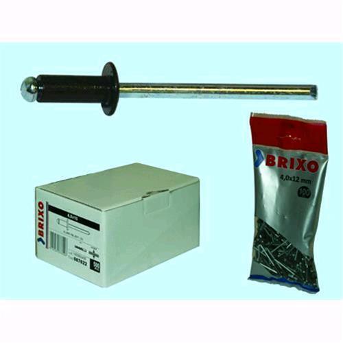 Rivetti Brixo Alluminio Testa di Moro - Ø mm. 4,0 - L. mm. 12 - Scatola 500 pz
