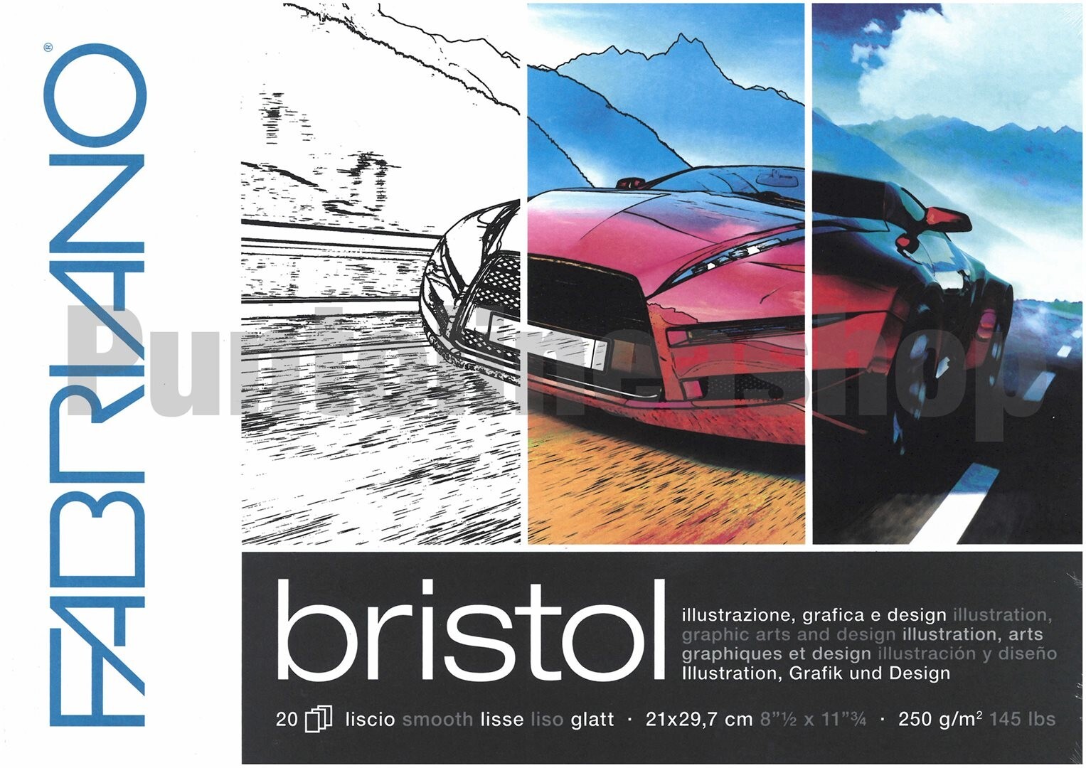 Blocco  Bristol 21x29,7 Cm 250 Gr 20 Fogli Liscio | Fabriano
