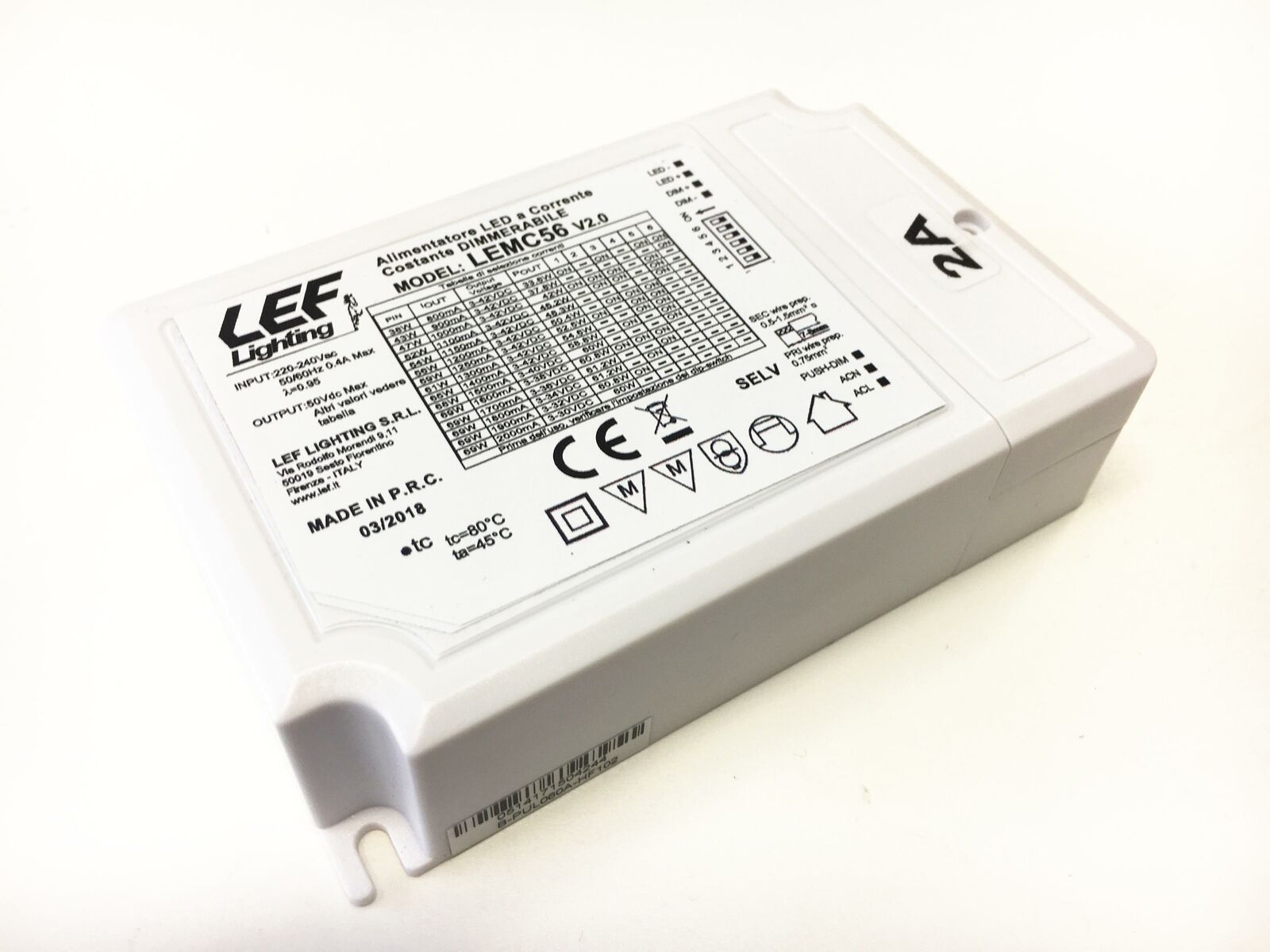 Alimentatore LED multicorrente dimmerabile - LEF LEMC56