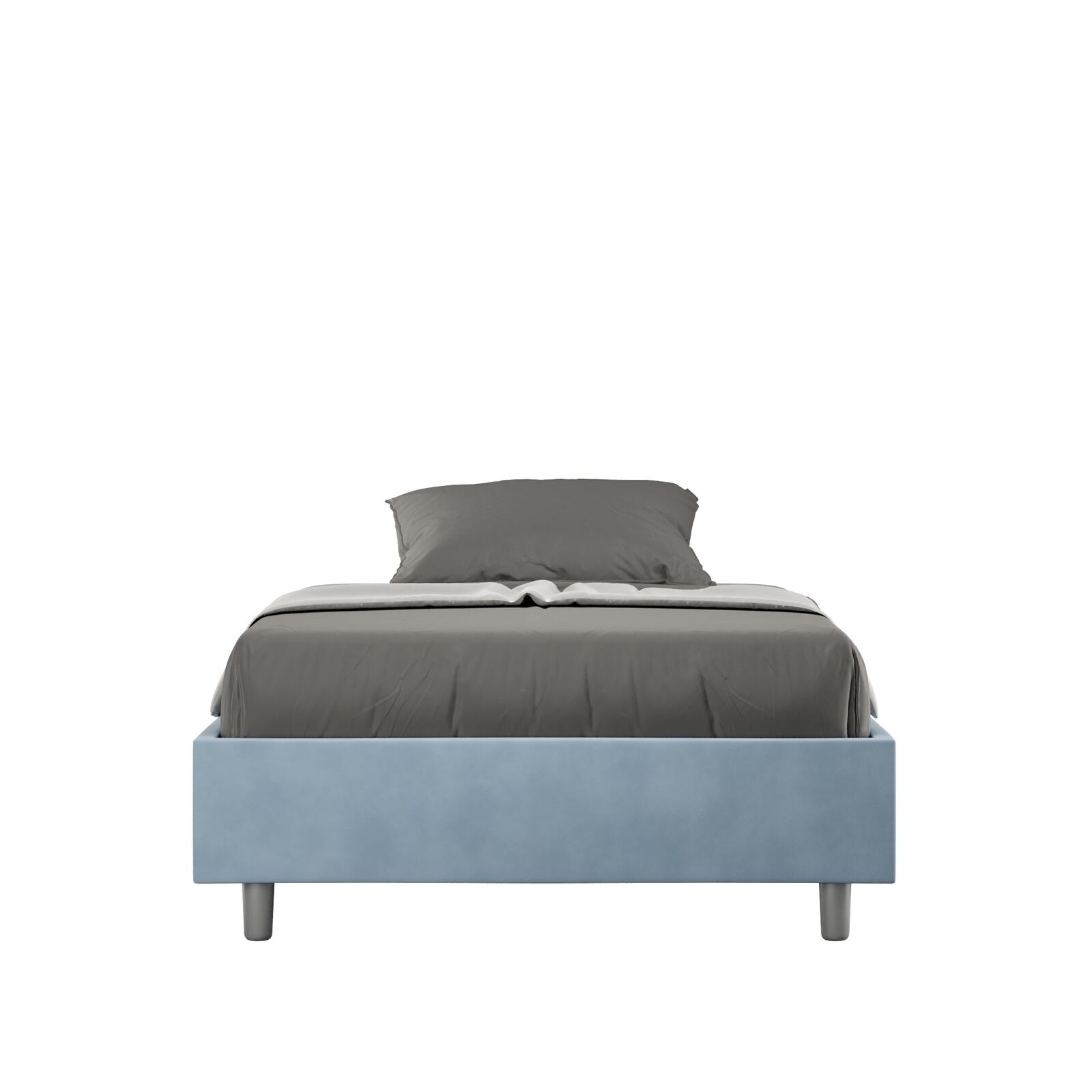 Letto Matrimoniale Francese Sommier 140x190 cm con Rete Azelia Azzurro