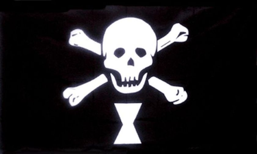 BANDIERA PIRATA EMANUEL WYNNE 150x90cm - BANDIERA DEI PIRATI - TESCHIO 90 x 150