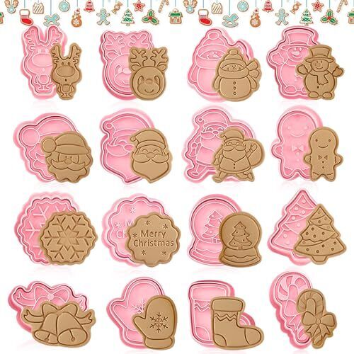 Set di 16 formine natalizie per biscotti e biscotti Formine per Biscotti (E5X)