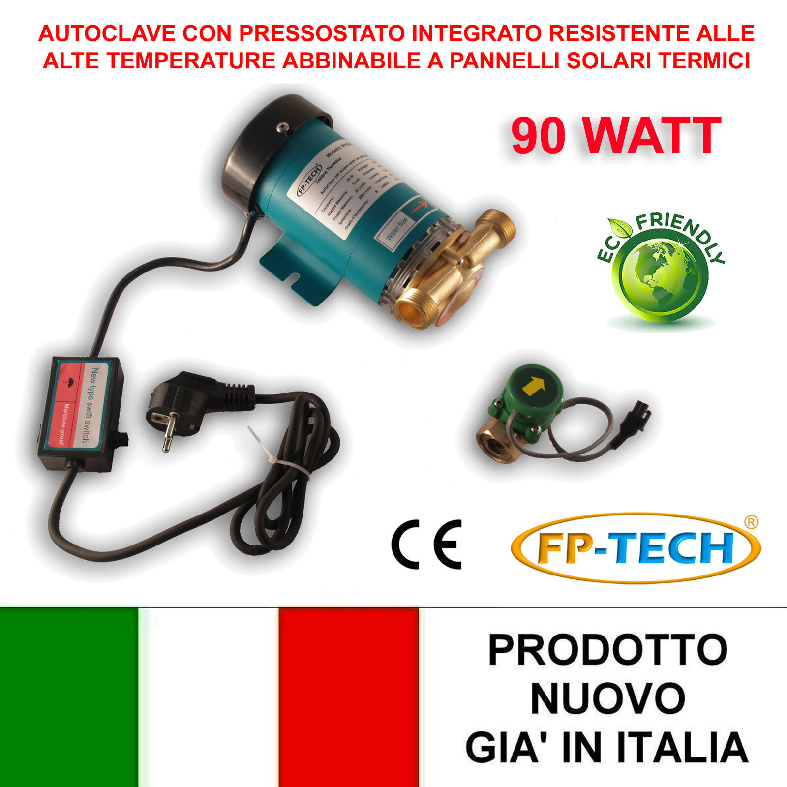 AUTOCLAVE ALTA TEMPERATURA CON PRESSOSTATO PER PANNELLO SOLARE TERMICO 90 W 10 M