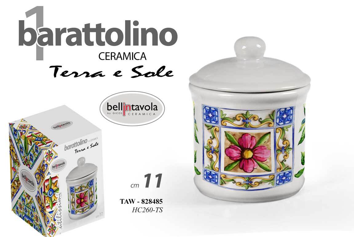 BARATTOLO BARATTOLINO CERAMICA CUCINA TERRA E SOLE MODERNO VINTAGE 11 CM