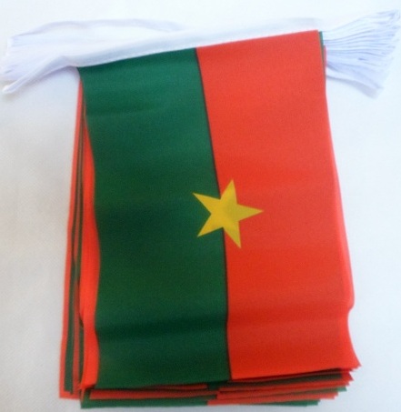 GHIRLANDA 6 metri 20 BANDIERE BURKINA FASO 21x15cm - BANDIERA BURKINABÈ 15 x 21