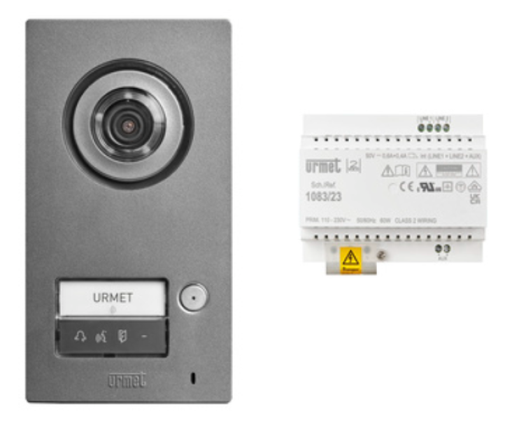 Kit monofamiliare Urmet pulsantiera monofamiliare Mikra2 + alimentatore 2Voice -