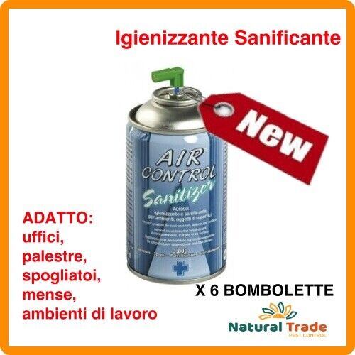 AIR CONTROL SANITIZER 250 ml X6 PZ Aerosol per ambienti Sanificante igienizzante