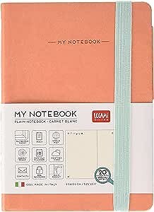 TACCUINO quaderno MY NOTEBOOK pagina bianca ROSA small LEGAMI con elastico 9,5 X