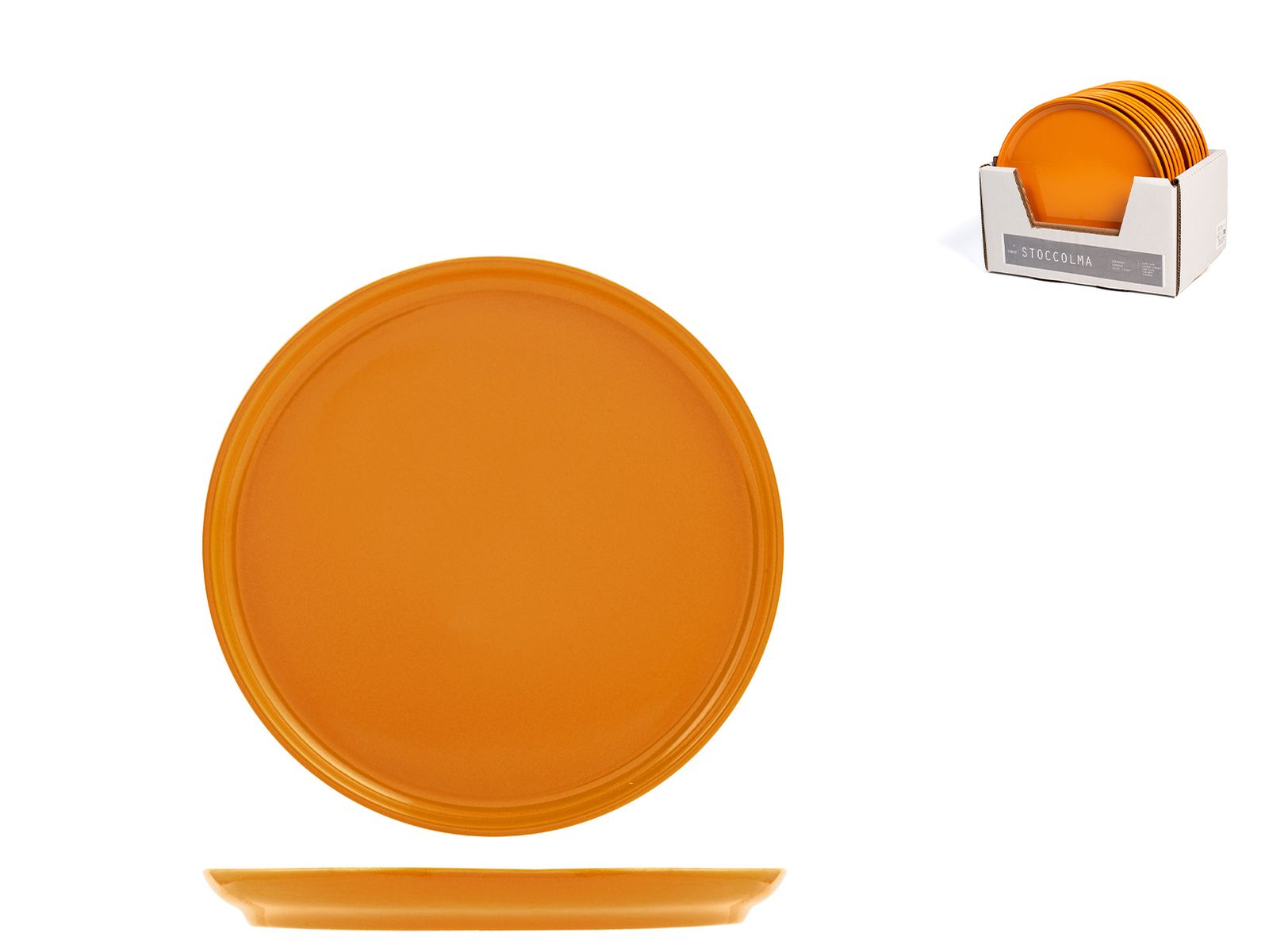 H&H Set 12 piatti frutta Stoccolma ocra cm 22