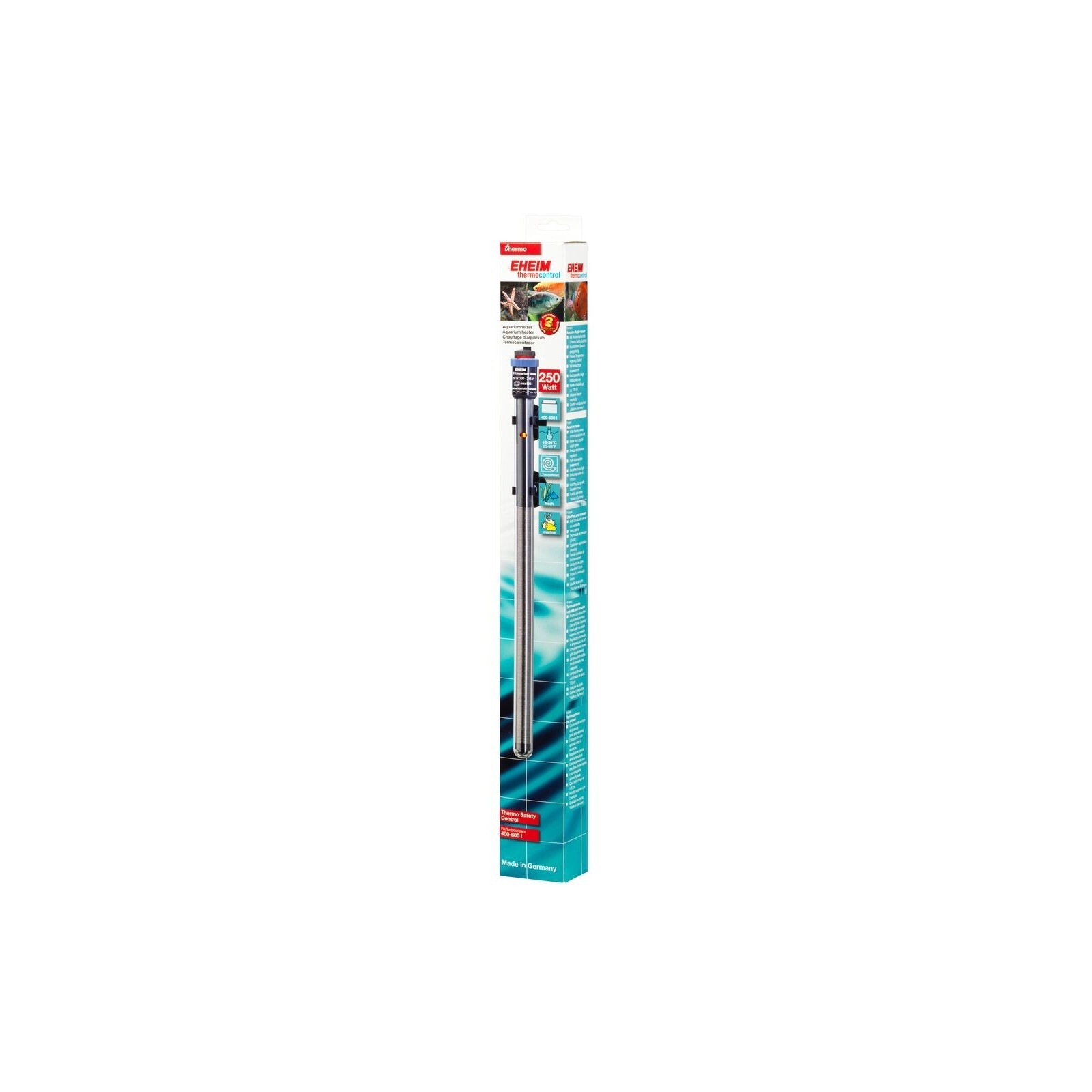 Eheim Jager Riscaldatore 250 watt per acquario Regolazione minimo/massimo 18°-34