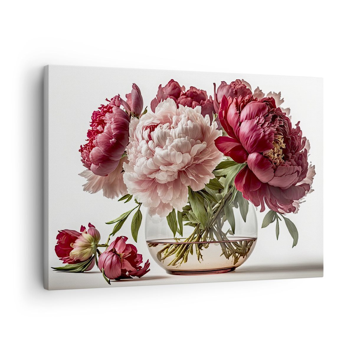 Quadro su Tela 70x50cm Mazzo Di Fiori Vaso Peonie Stampe Immagini Quadri Murale