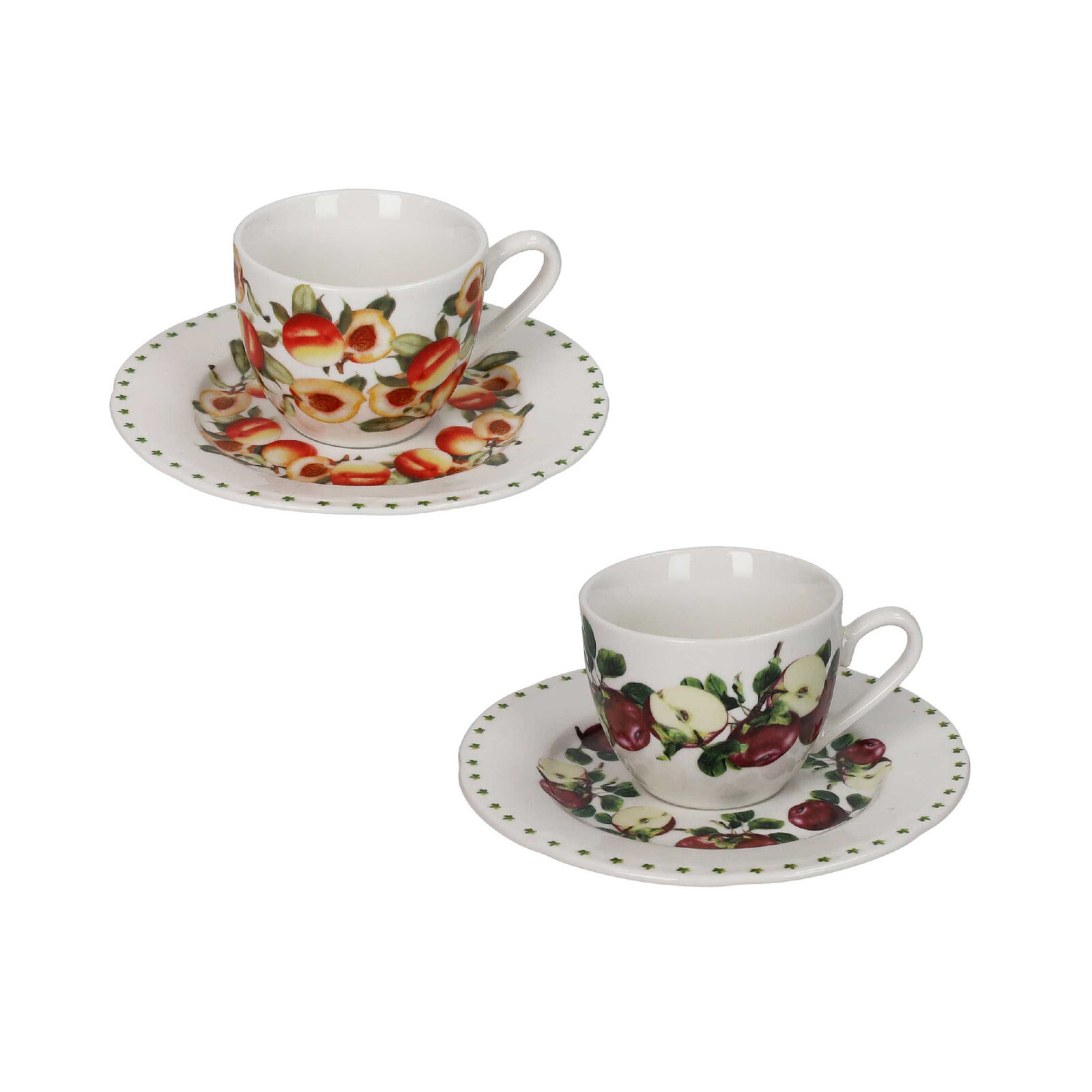 Brandani Set 2 pezzi tazzine da caffè in porcellana Fresh Fruits Le Primizie Por