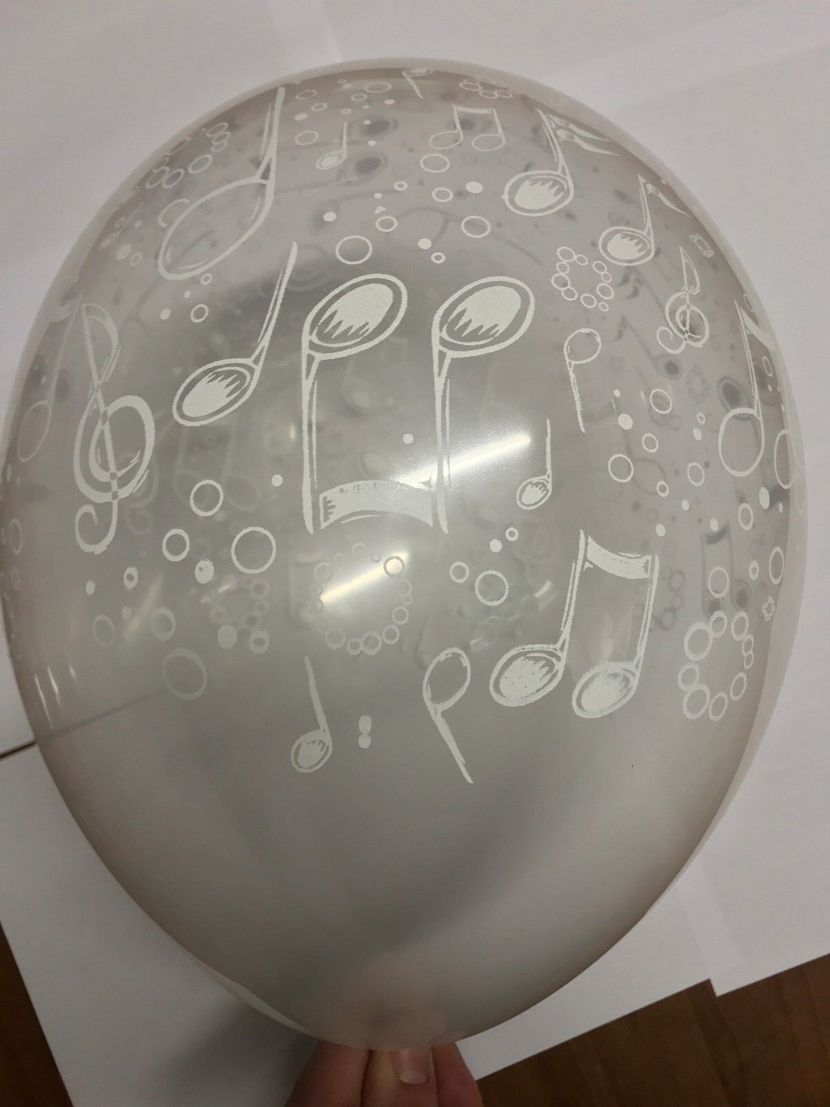 50 PALLONCINI NOTA MUSICALE TRASPARENTE 30 CM Made in Italy