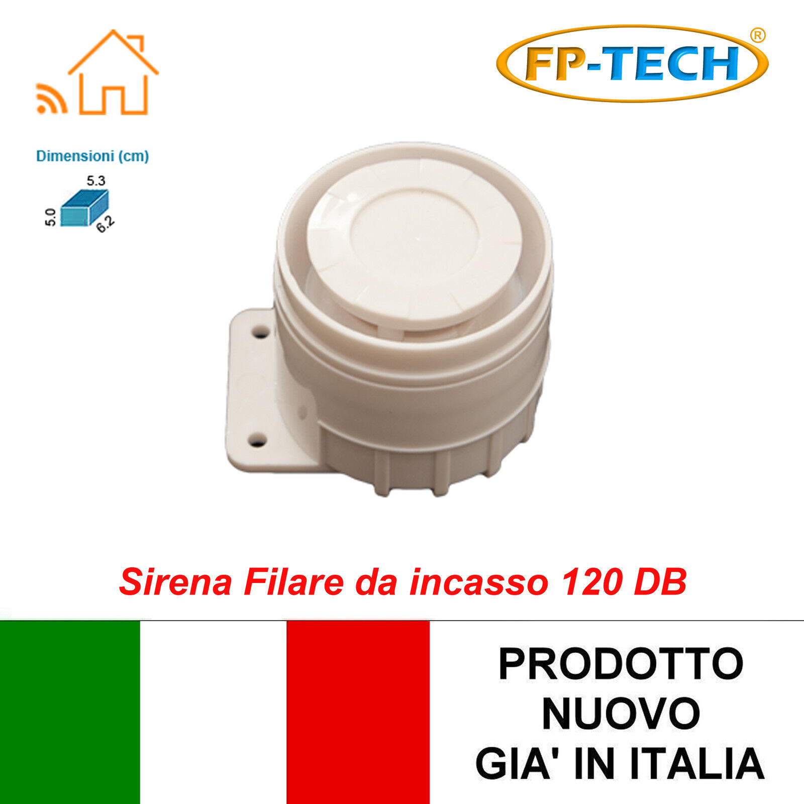 SIRENA FILARE CABLATA PER INTERNO 110dB CON CAVO SISTEMA ALLARME ANTIFURTO CASA