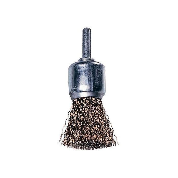 Spazzola a Pennello per Trapano Filo acciaio 0,3 mm  Ø 17X25 mm Gambo 6mm Maurer
