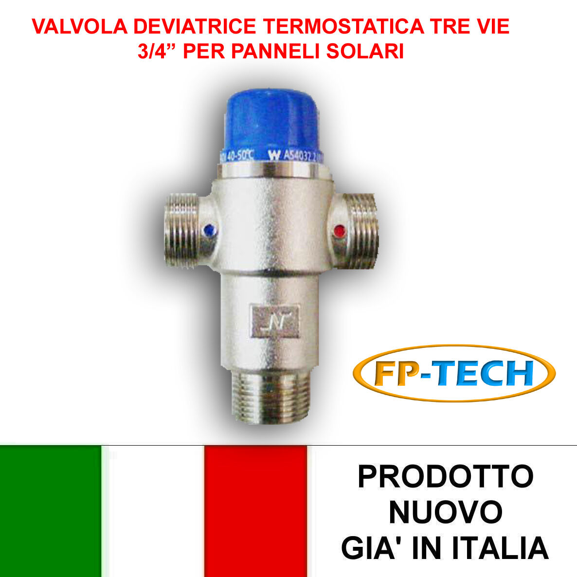 VALVOLA DEVIATRICE TERMOSTATICA 3/4" IMPIANTO SOLARE TERMICO CALDAIA ACQUA CALDA