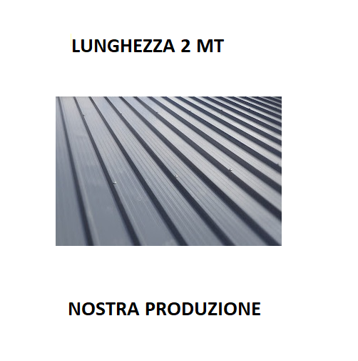 LAMIERA GRECATA COPERTURA 1010 MM Lunghezza 2000 MM - RAL 7016 ANTRACITE