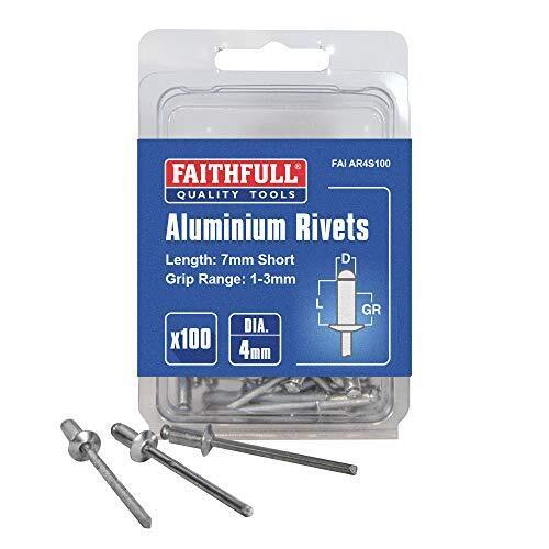 Faithfull Aluminium Rivets 4Mm Short (Pack Of 100)