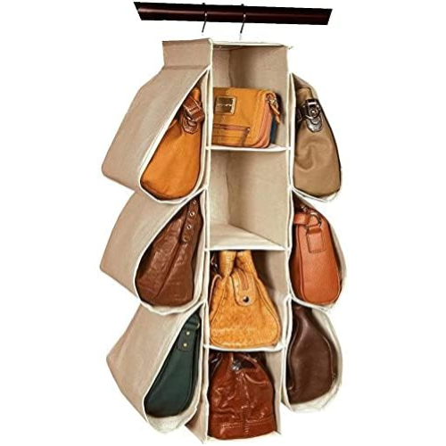 Organizer Porta Borse Portaborse da Appendere in Armadio 10 Scomparti Tasche in