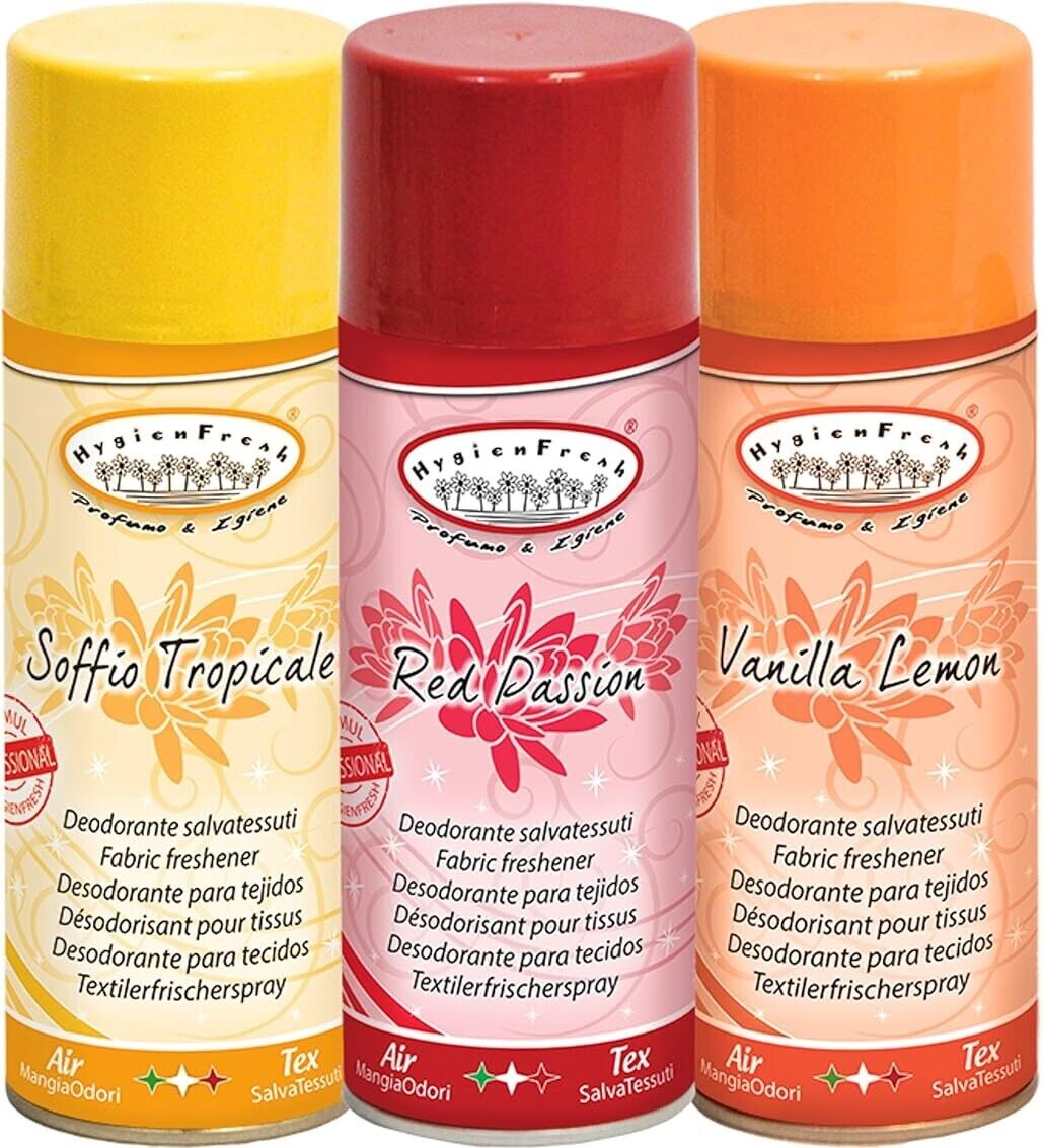 HYGIEN FRESH Deodorante VANILLA LEMON + RED PASSION + SOFFIO TROPICALE 400 ML